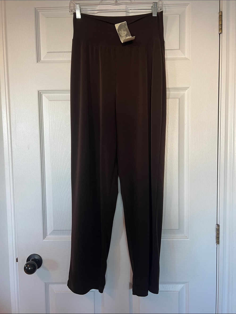 NWT-Wide-Leg High-Rise Pants in Deep Brown